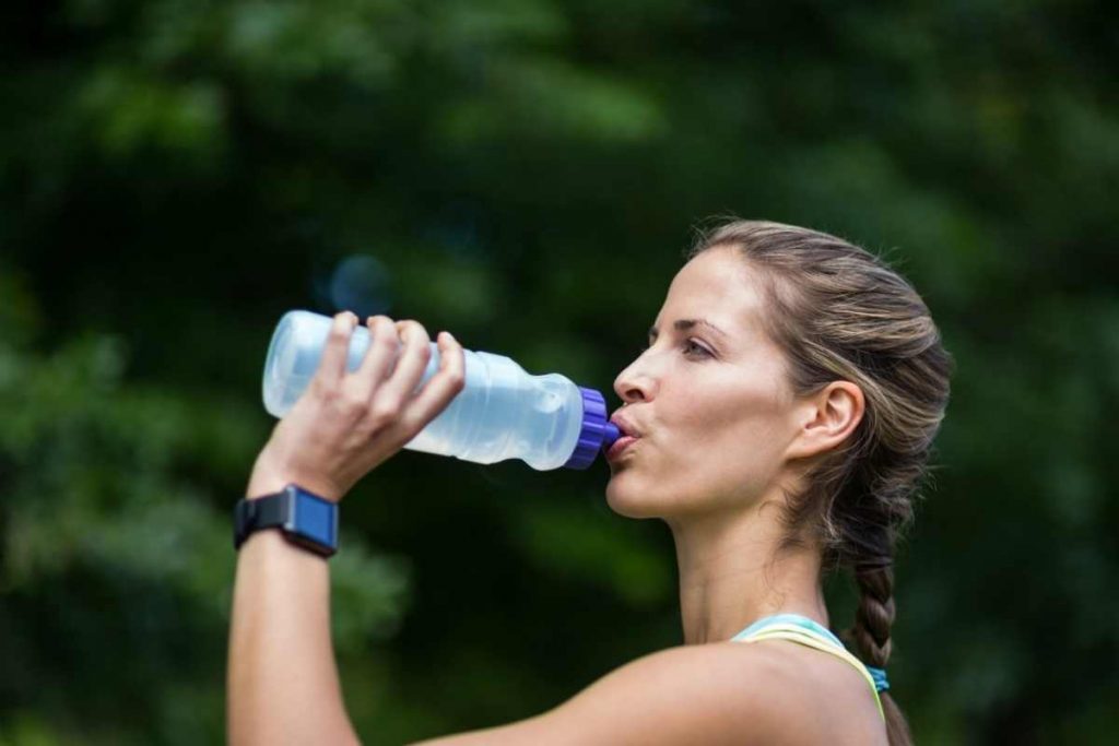 Runner drinking